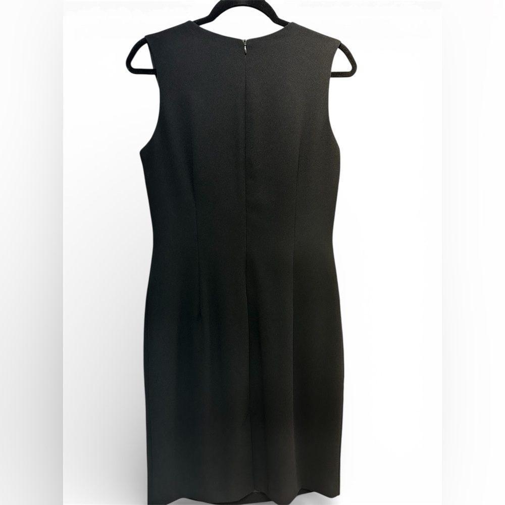 2 Pieces of Joseph Ribkoff Black Midi Dress with Geometric Accents and Blazer - Picture 3 of 12